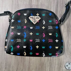 Baby Phat Vintage Y2K Crossbody Purse – Black Multicolor Crown Logo Print